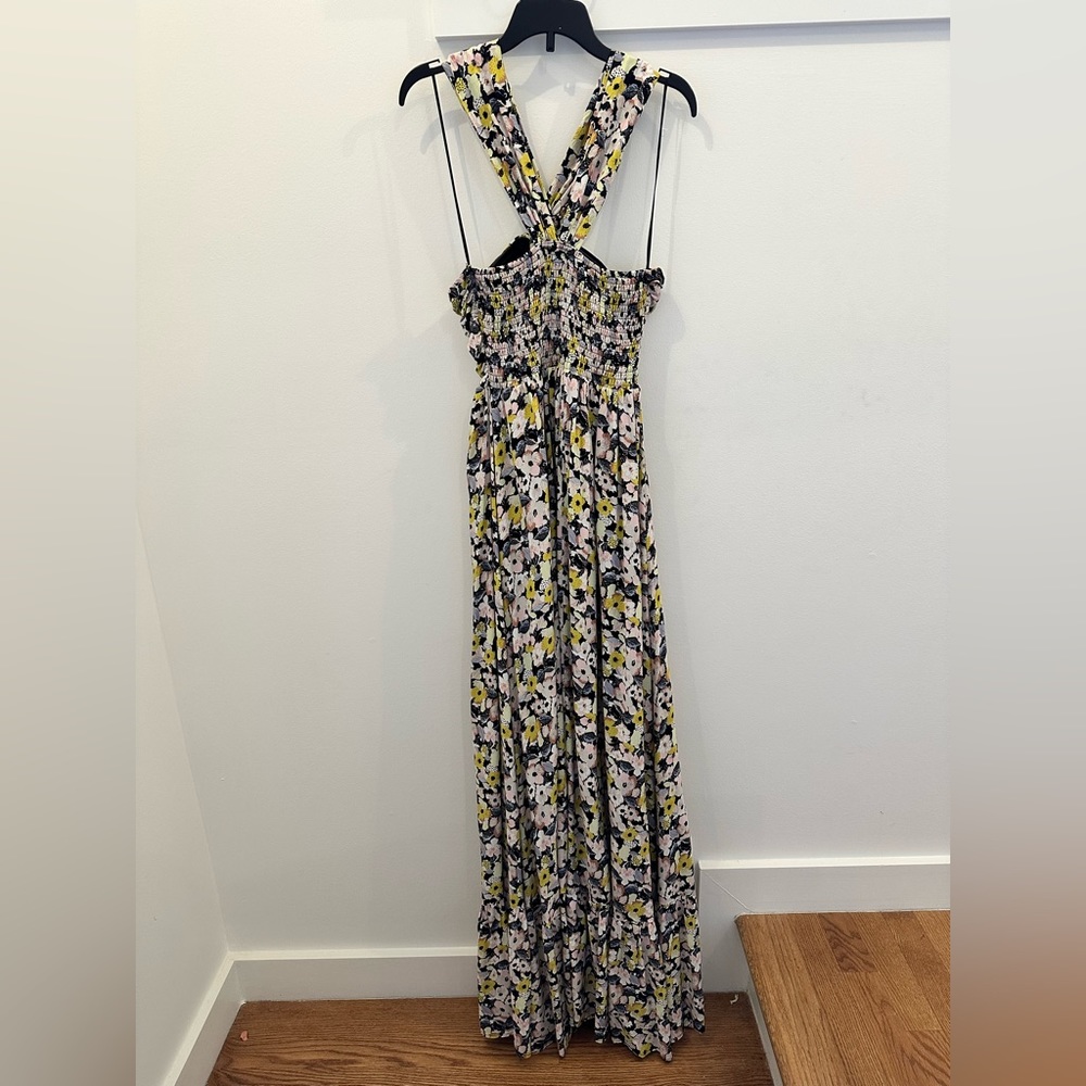 NWT Fate brand, size small, multi colored dress. Yellow, pink, black, pale blue.